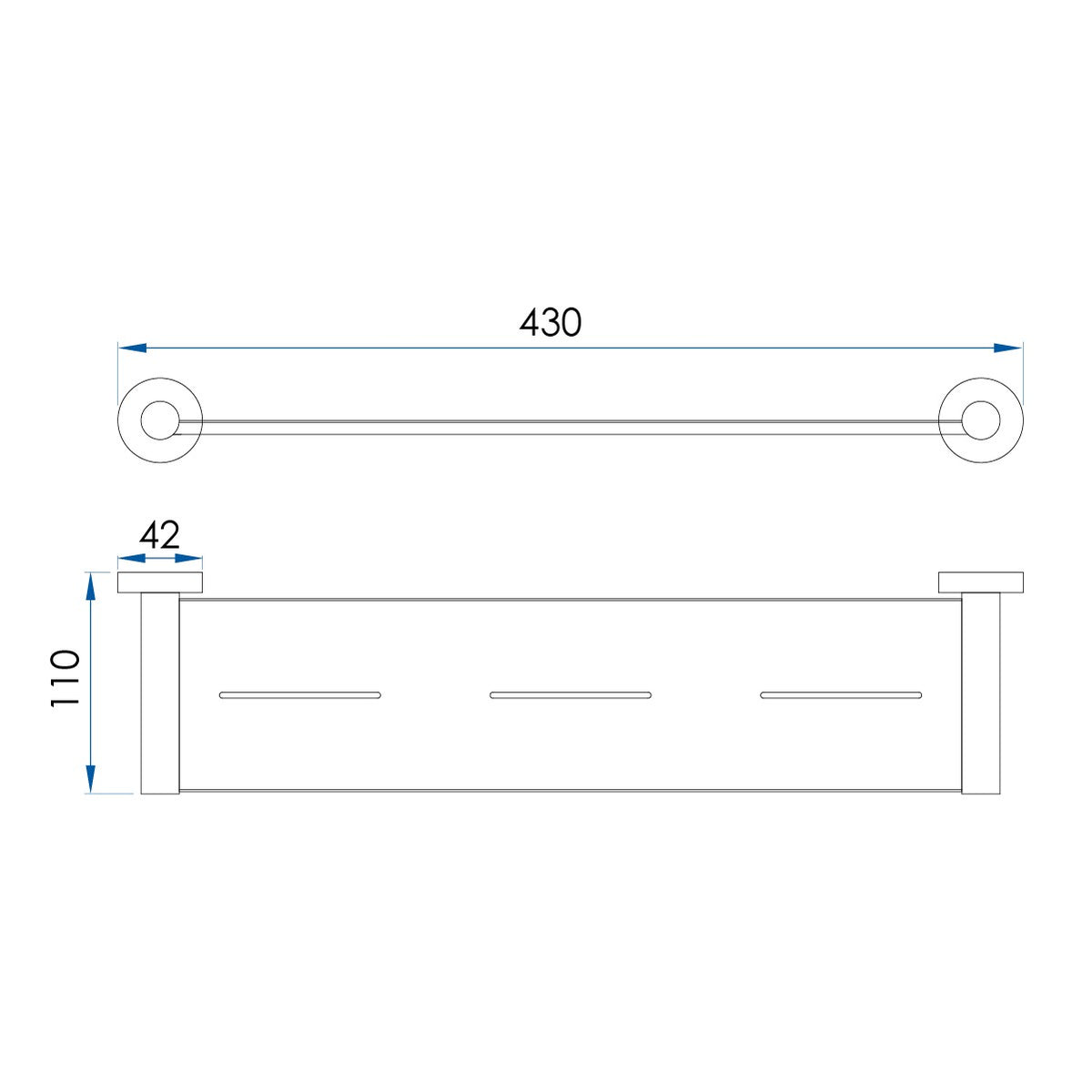 SPIN Metal Shower Shelf Brushed Nickel