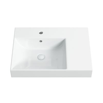 ESSENCE Wall Hung Basin (LHS) Gloss White, front view
