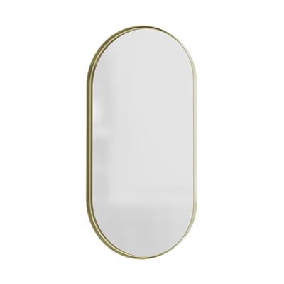 ORBIT Oval Mirror w/ Brushed Champagne Gold 45mm Frame 450x900mm