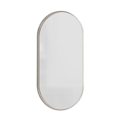 ORBIT Oval Mirror w/ Brushed Nickel 45mm Frame 450x900mm