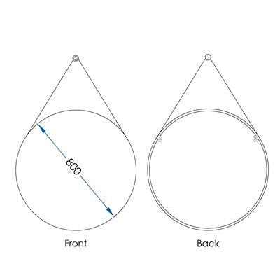 SPIN NEO Round Mirror w/ Brushed Nickel 45mm Frame 700mm