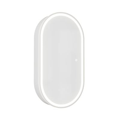 ORBIT LED Edge Mirror Cabinet w/ GPO and USB Power Matte White 500mm
