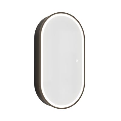 ORBIT LED Edge Mirror Cabinet w/ GPO and USB Power Matte Black 500mm