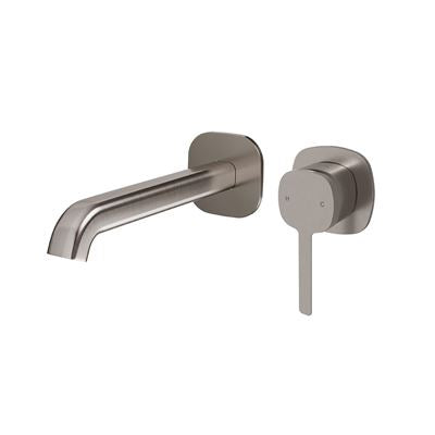SYMMETRY In Wall Mixer & 180mm Spout Kit with Individual Wall Plate Brushed Nickel