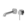SYMMETRY In Wall Mixer & 180mm Spout Kit with Individual Wall Plate Polished Stainless Steel, front view