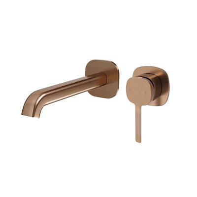 SYMMETRY In Wall Mixer & 180mm Spout Kit with Individual Wall Plate Titanium Bronze