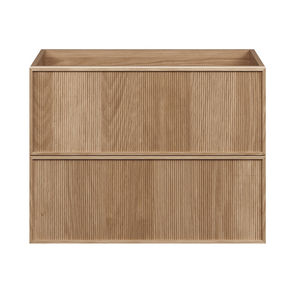 JASPER Wall Hung Vanity 750mm White Oak Timber Veneer, front view