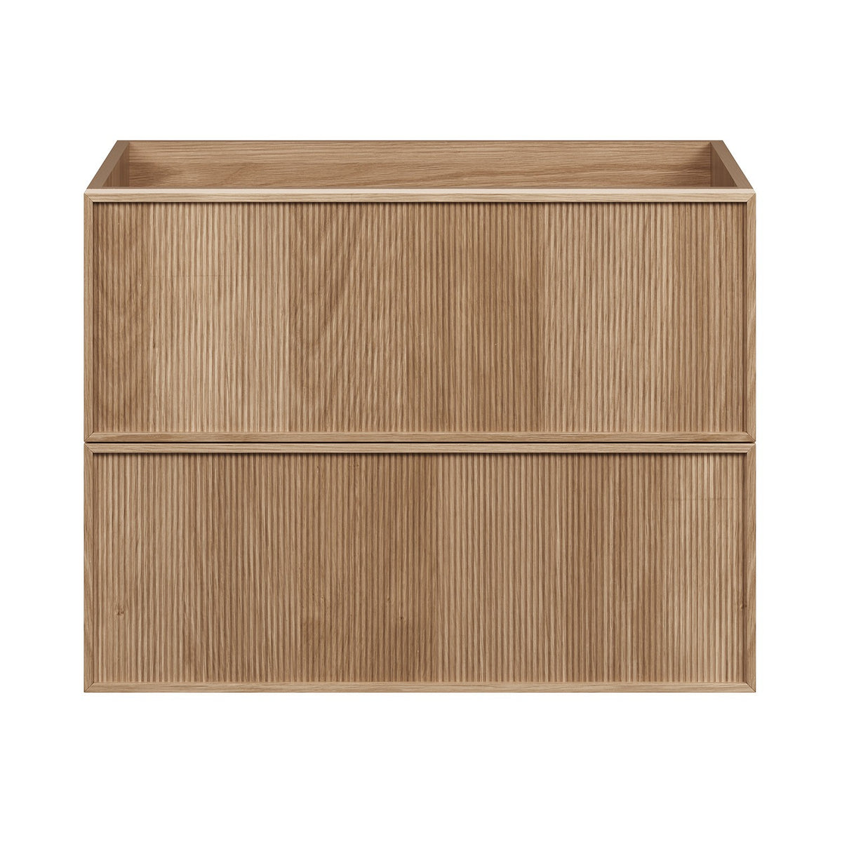 JASPER Wall Hung Vanity 750mm White Oak Timber Veneer, front view