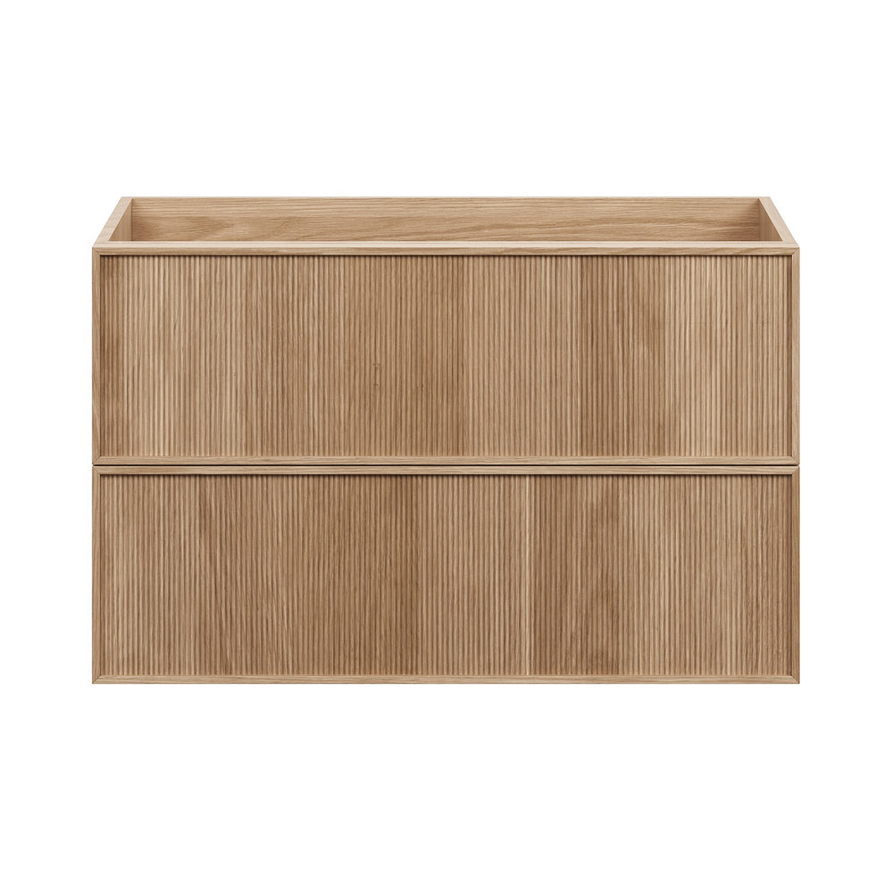 JASPER Wall Hung Vanity 900mm White Oak Timber Veneer, front view