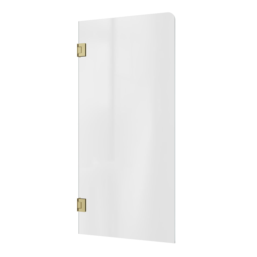 Bath Screen Kit - Single Panel 8mm Glass with Swing Pivot Brushed Champagne Gold
