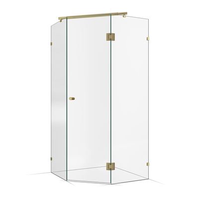 Frameless Shower Screen 1000X1000mm Brushed Champagne Gold
