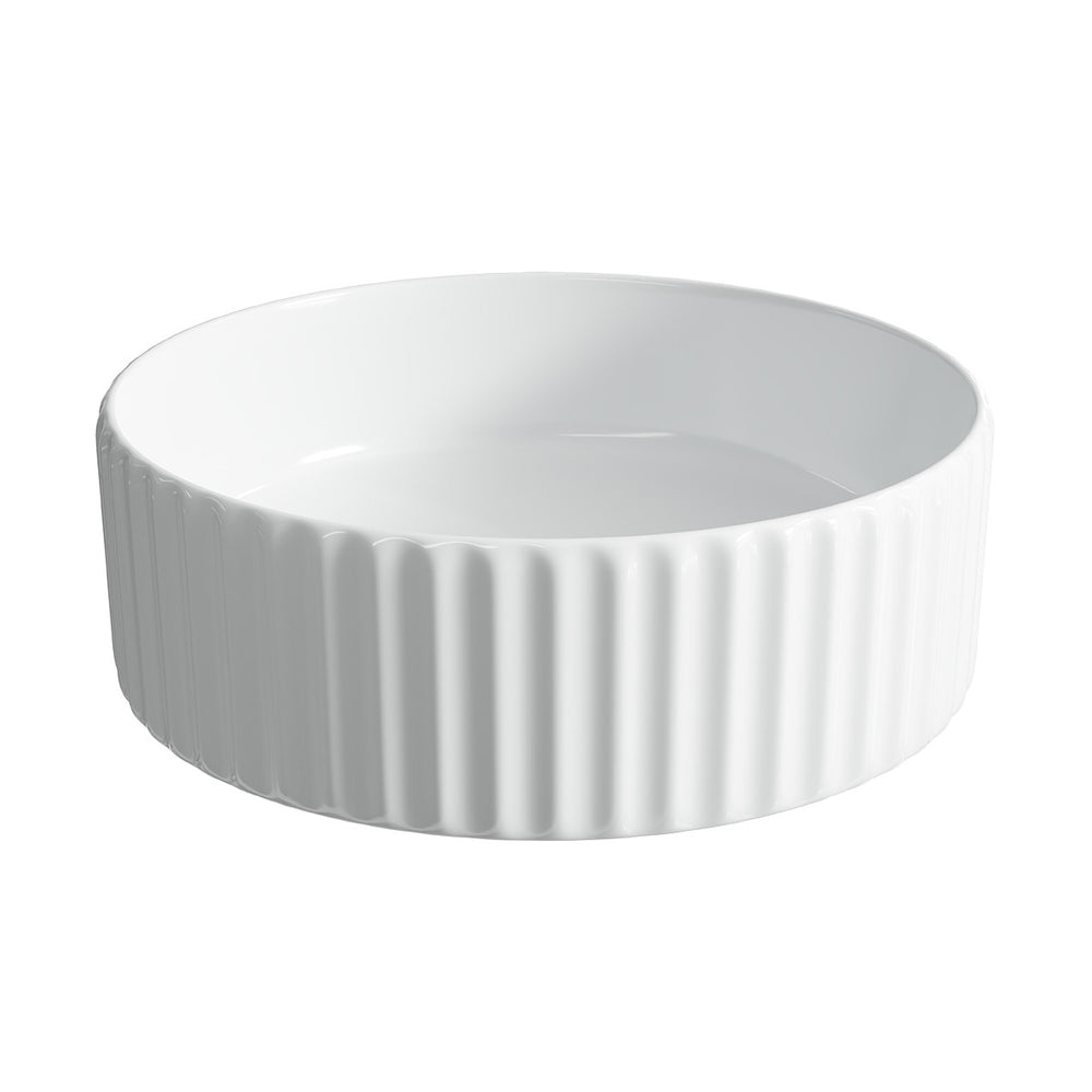 CONTOUR Bench Mount Basin Gloss White, front view