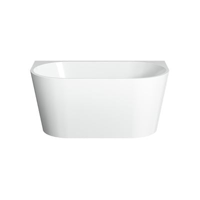 SPIN NEO Back to Wall Bath with Overflow Gloss White 1300mm