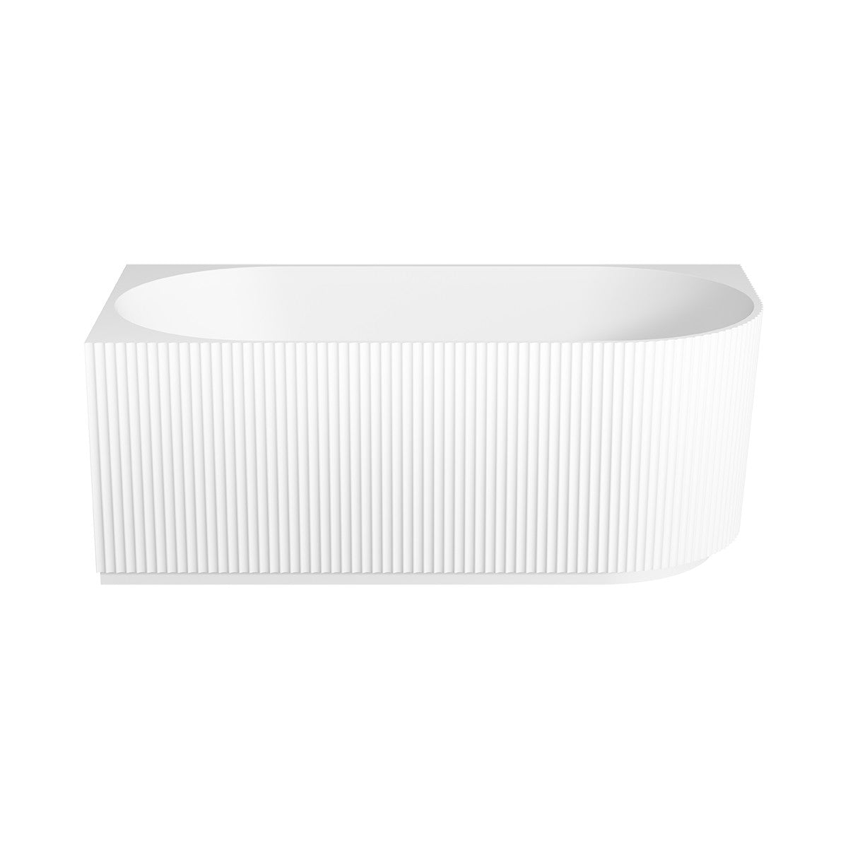 CONTOUR Corner Bath LHS with Overflow Matte White 1500mm