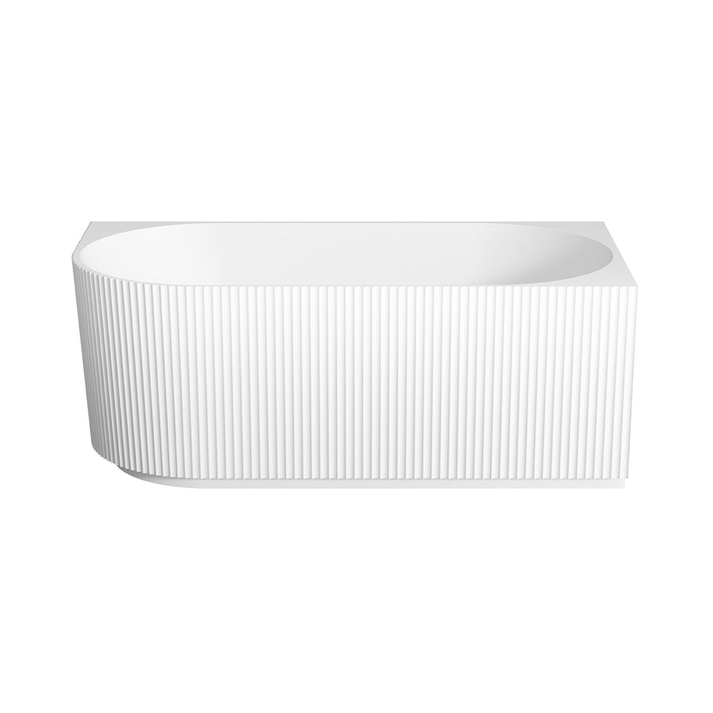 CONTOUR Corner Bath RHS with Overflow Matte White 1500mm