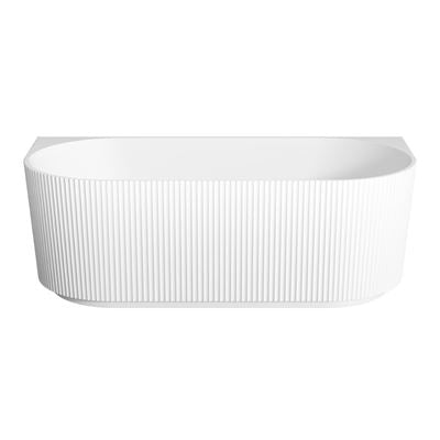 LEVANTE Back to Wall Bath with Overflow Matte White 1700mm