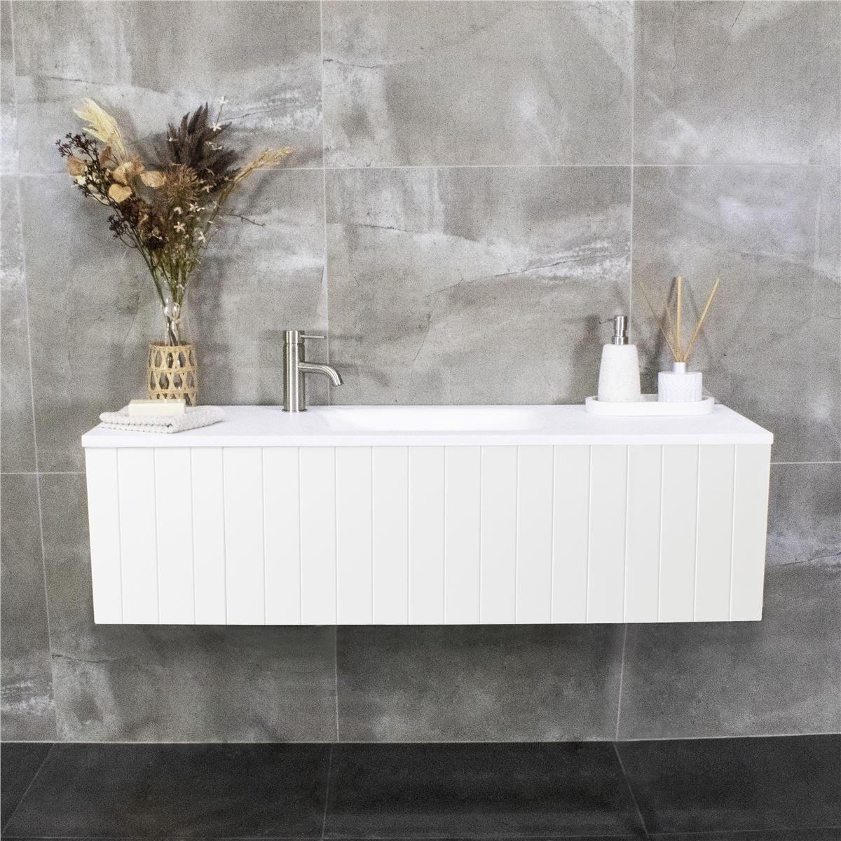 VENICE Slim Wall Hung Vanity 1200mm Matte White