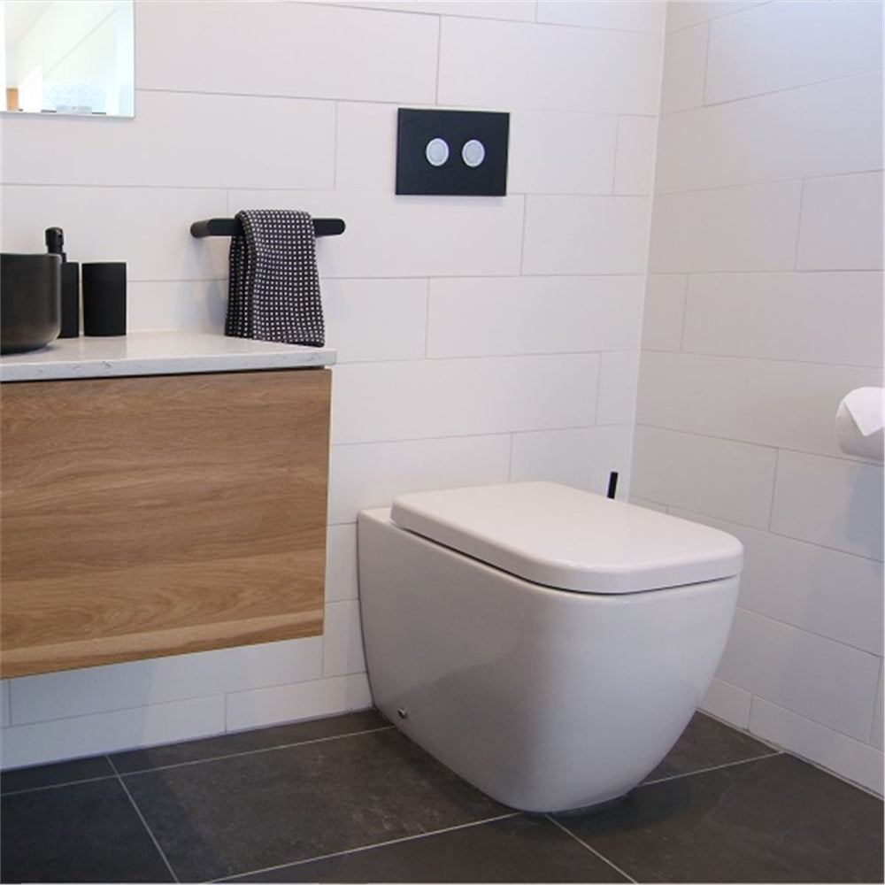 Push Plate for Pneumatic Cistern Black Glass 232x148mm