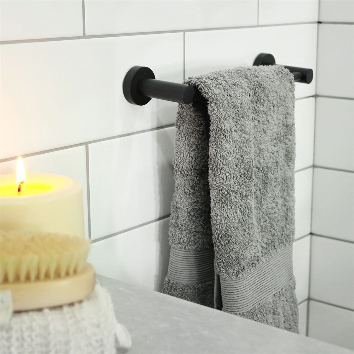 SPIN Hand Towel Rail Matte Black 250mm