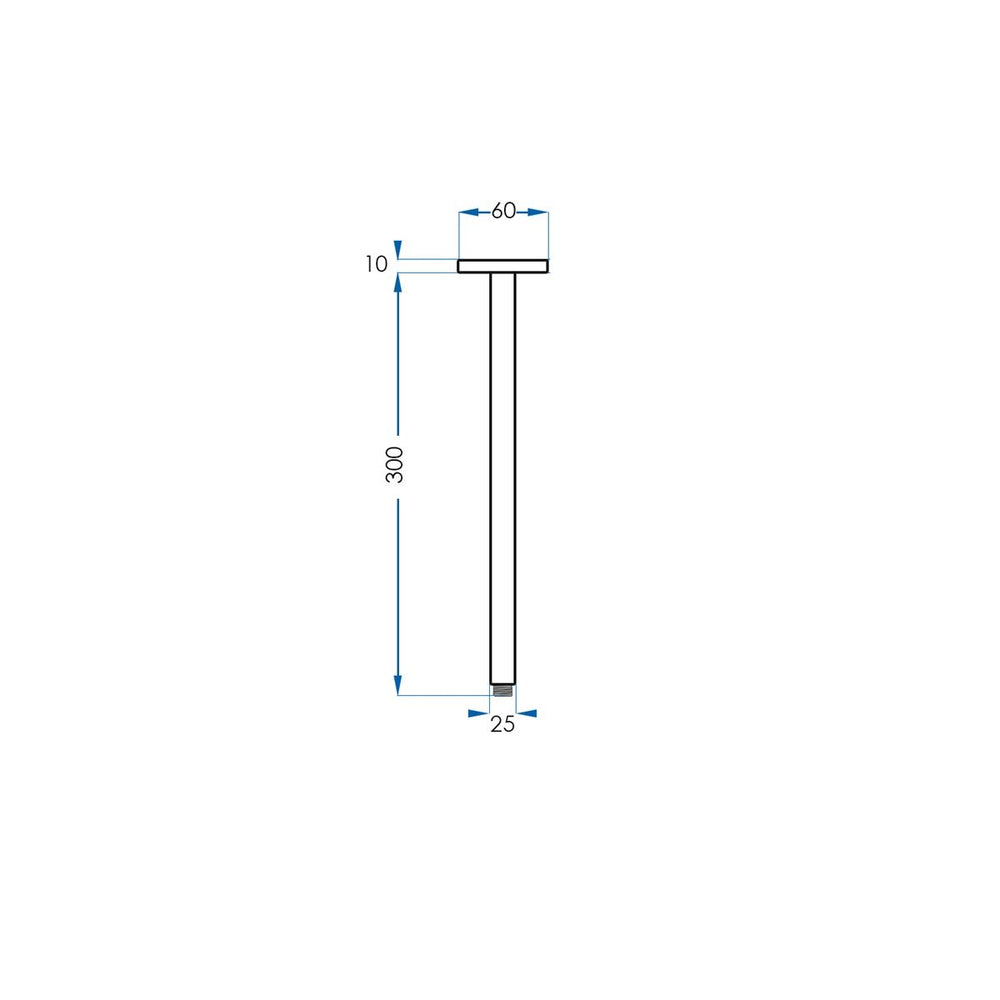 SPIN Ceiling Dropper Brushed Nickel 300mm
