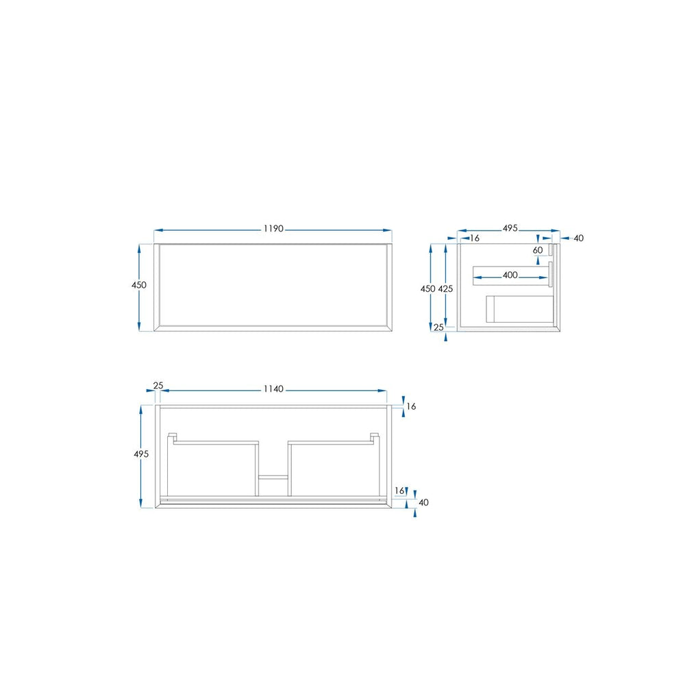 BARCLAY Wall Hung Vanity 1200mm Acacia Timber Veneer