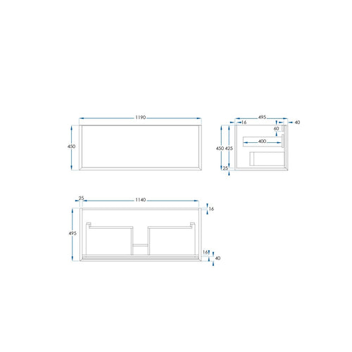 BARCLAY Wall Hung Vanity 1200mm Acacia Timber Veneer