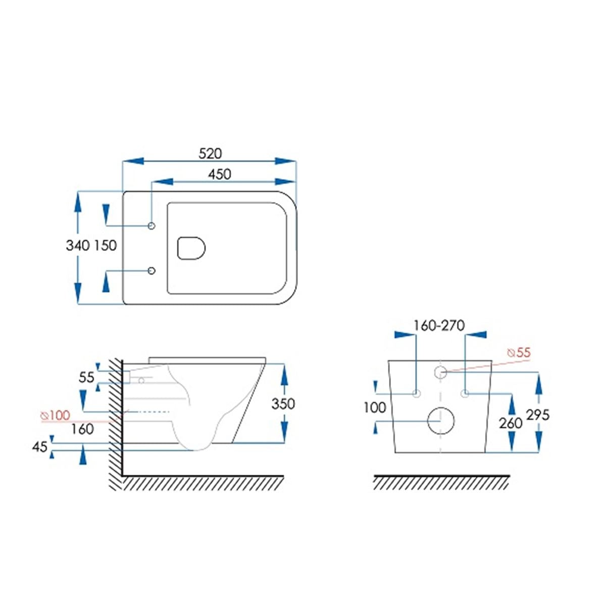 OTTIMO Rimless Wall Hung Pan