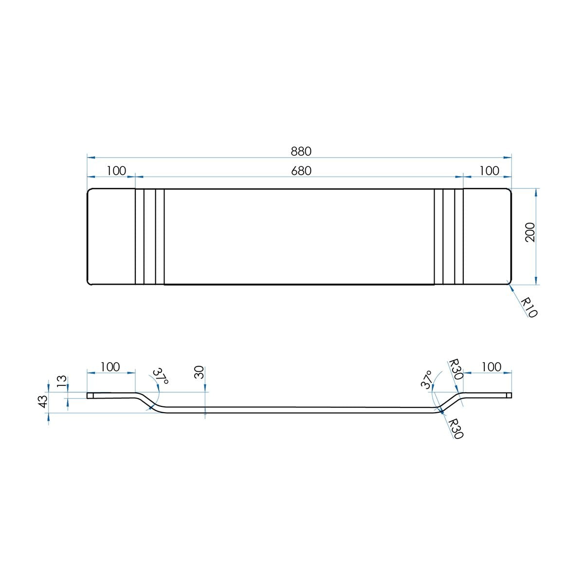 SLAB Bath Caddy Solid Surface Matte White