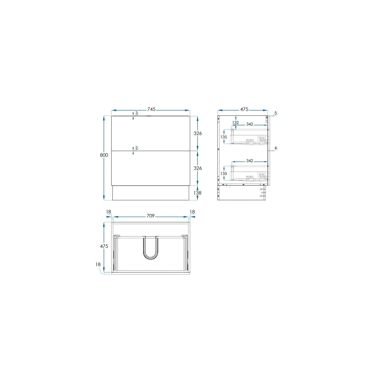 COMO Floor Mount Vanity 750mm Timber Laminate