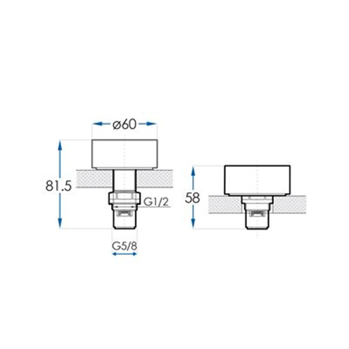 SPIN In Wall Top Assemblies Set Brushed Nickel