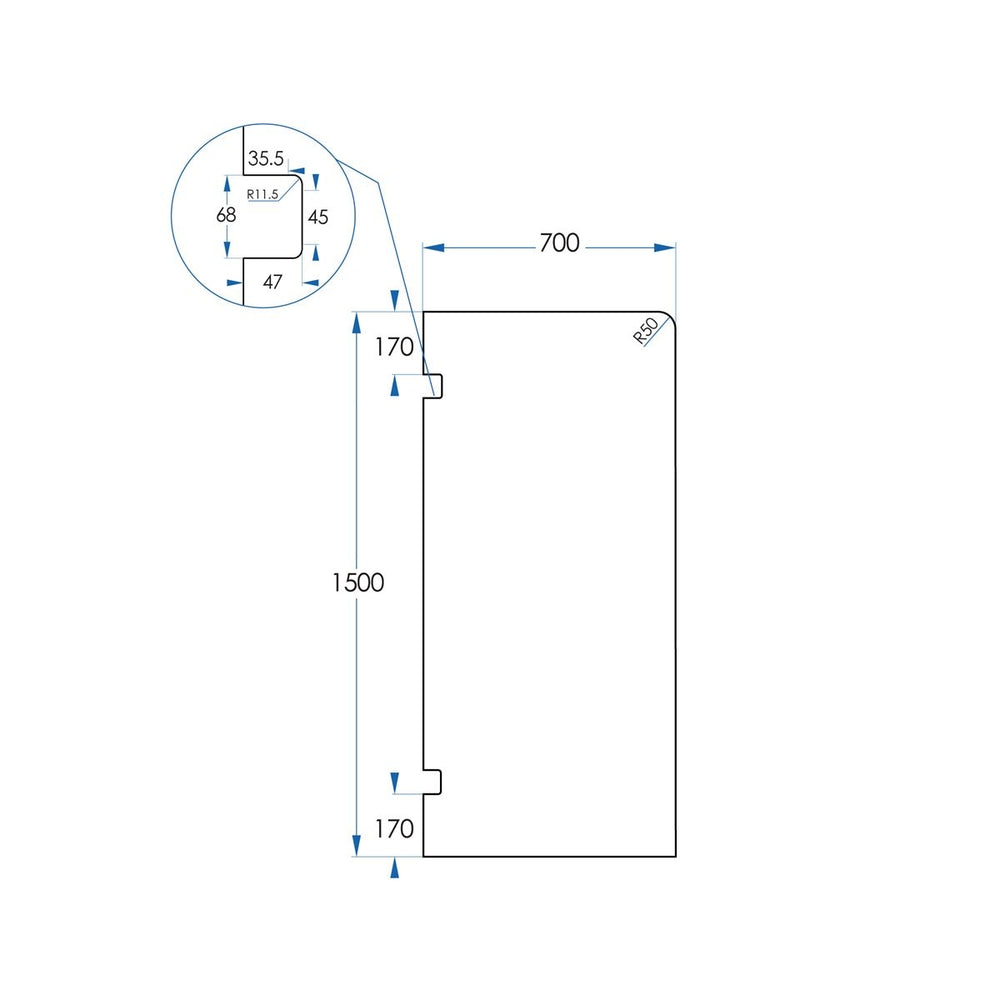 Bath Screen Kit - Single Panel 8mm Glass with Swing Pivot Chrome