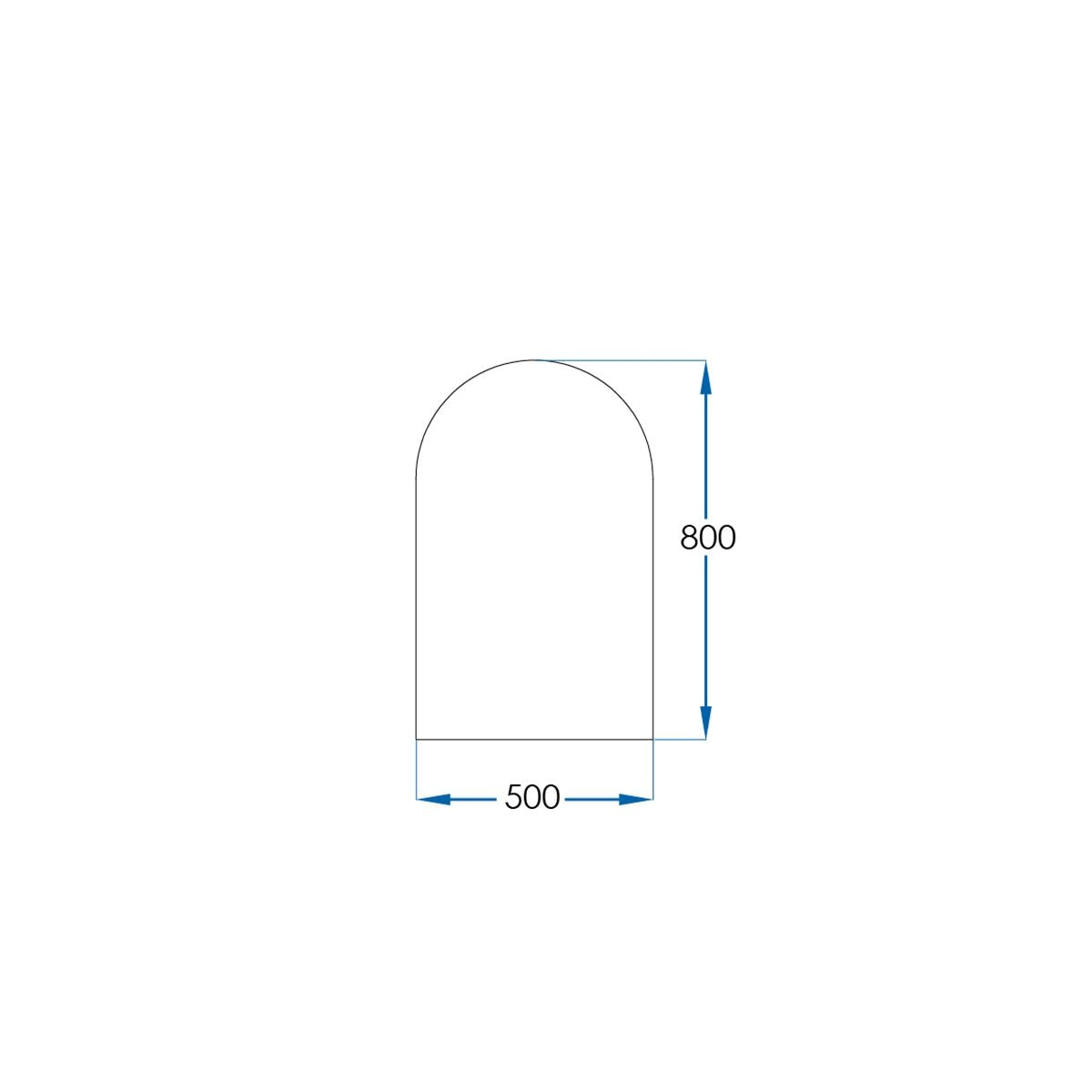 REFLEKTA Pencil Edge Arch Mirror 500x800mm
