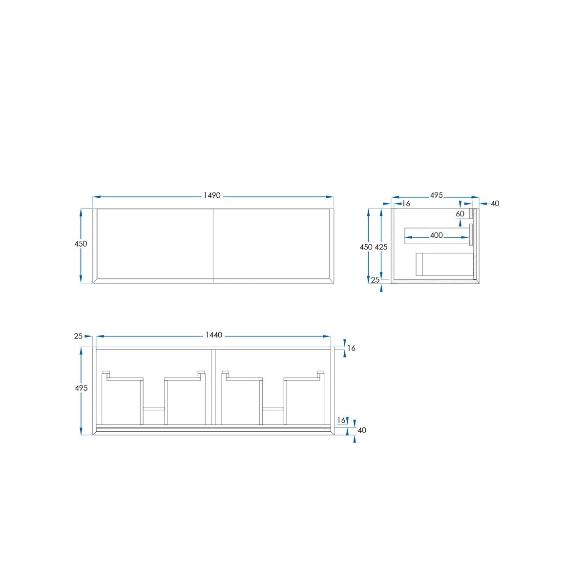 BARCLAY Wall Hung Vanity 1500mm Acacia Timber Veneer