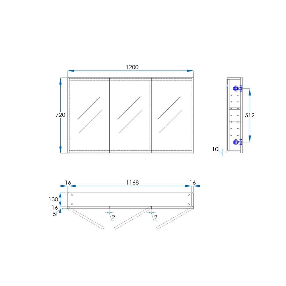 OSCA Mirror Cabinet Pencilled Edge 1200mm Timber Laminate