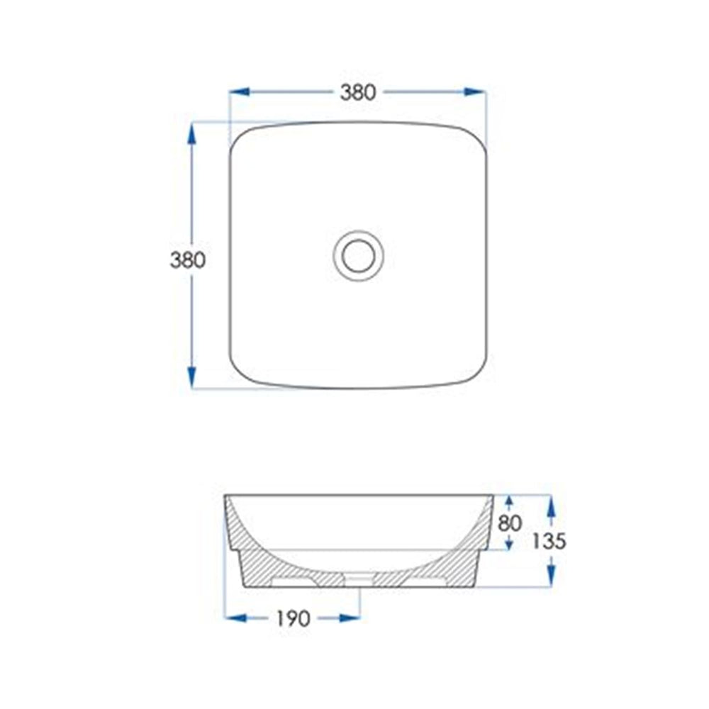 OMEGA Square Inset Basin Gloss White