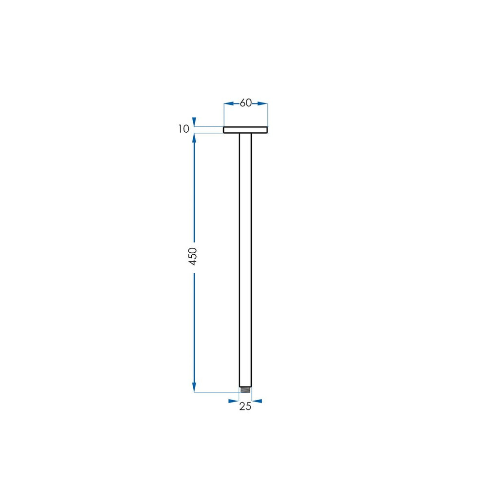SPIN Ceiling Dropper Chrome 450mm