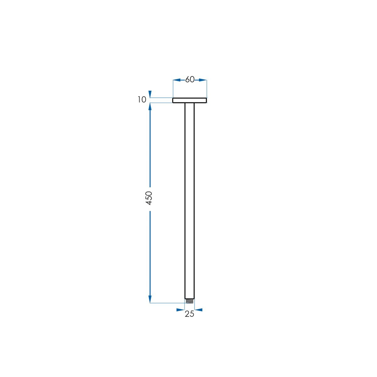SPIN Ceiling Dropper Chrome 450mm