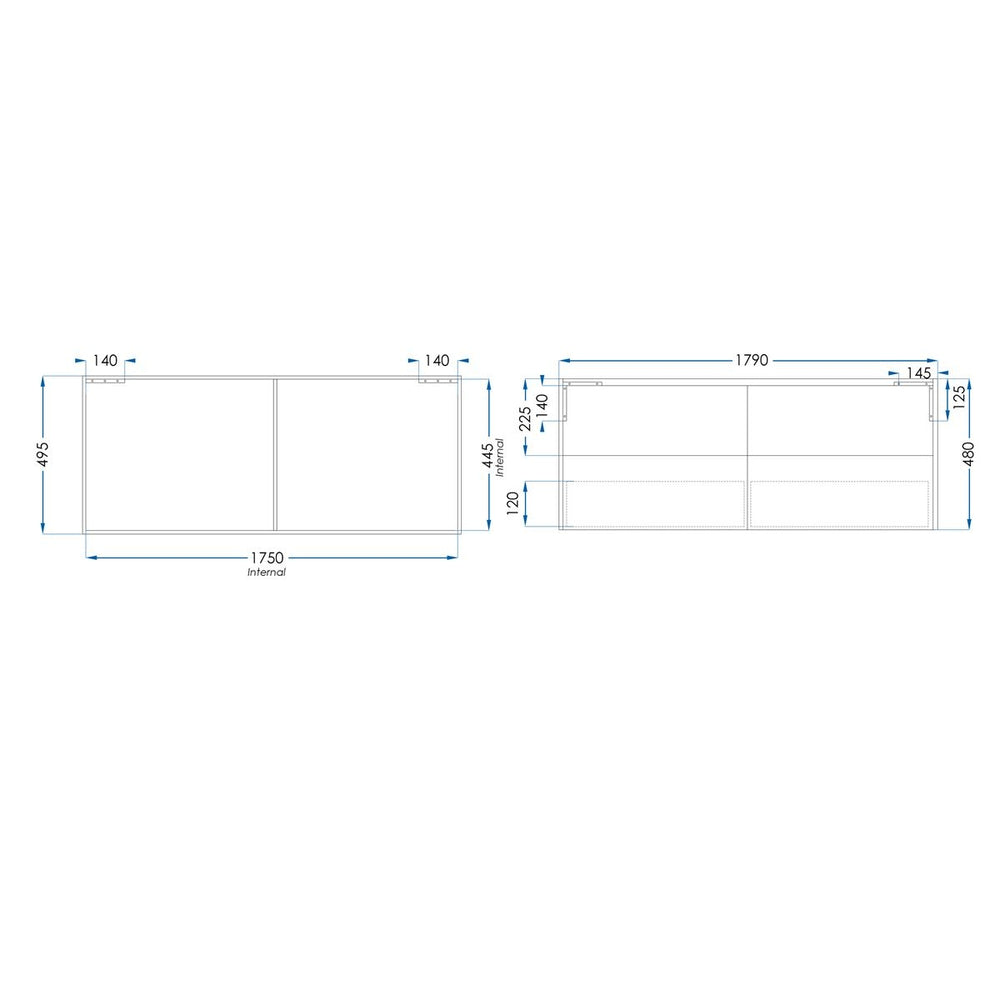 PHOENIX Wall Hung Vanity 1800mm Gloss White