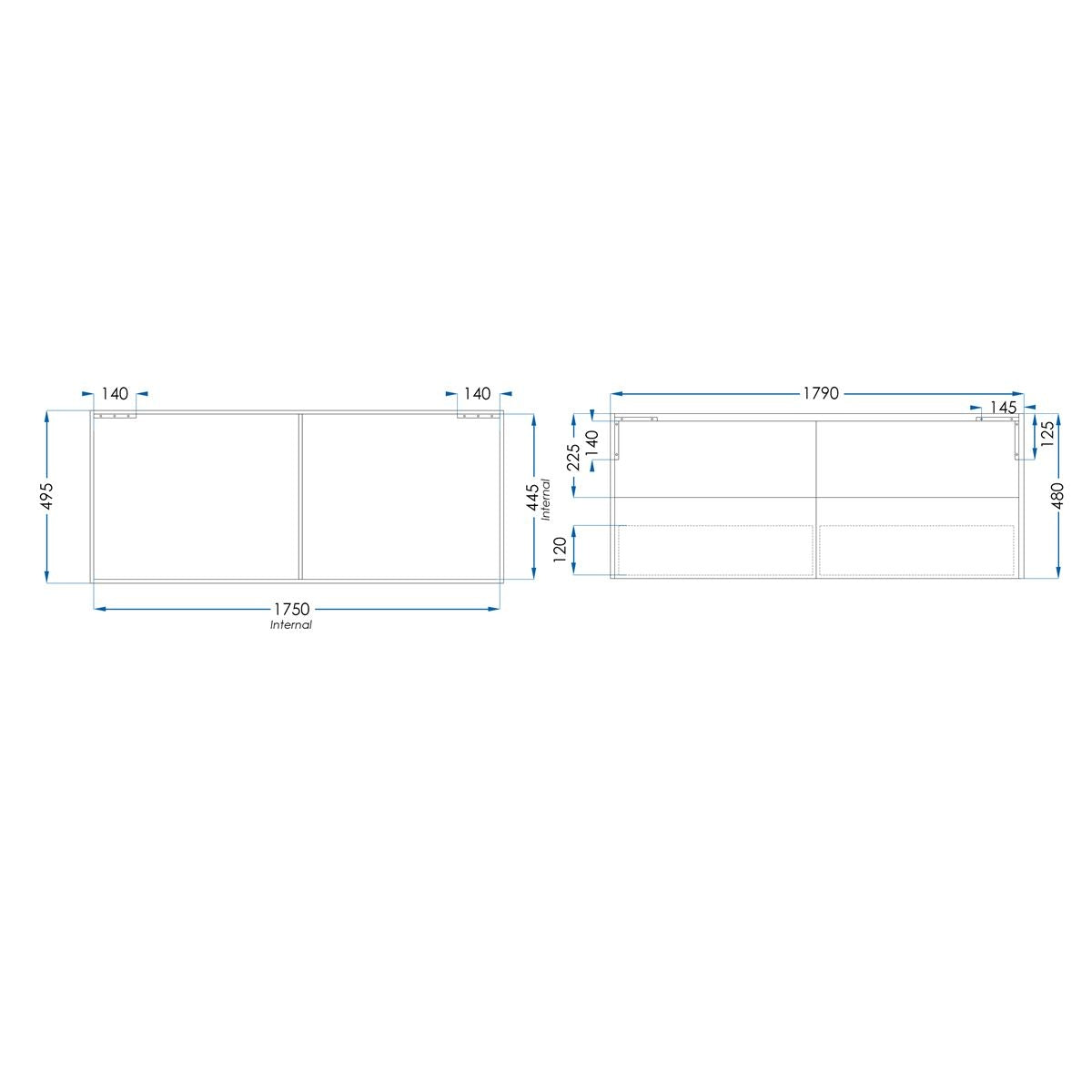 PHOENIX Wall Hung Vanity 1800mm Gloss White