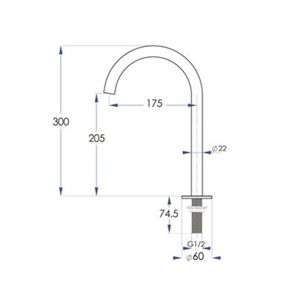 SPIN Basin/Bath Hob Spout Chrome