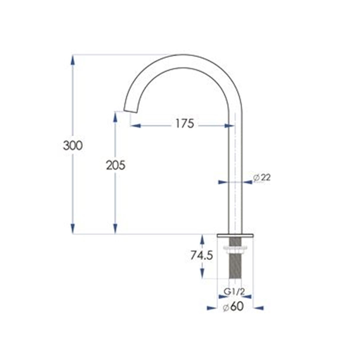 SPIN Basin/Bath Hob Spout Chrome