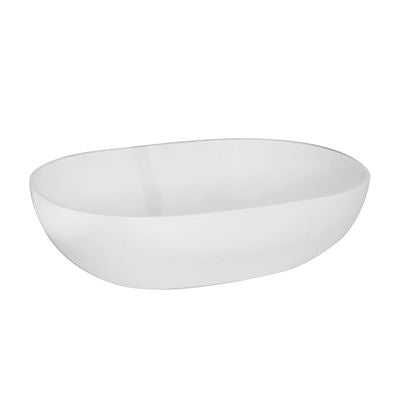 LUSINI Solid Surface Bench Mount Basin Matte White