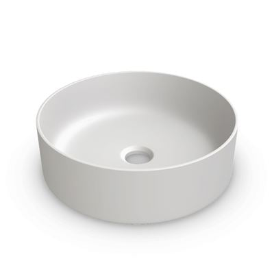 EDEN Solid Surface Bench Mount Basin Matte White