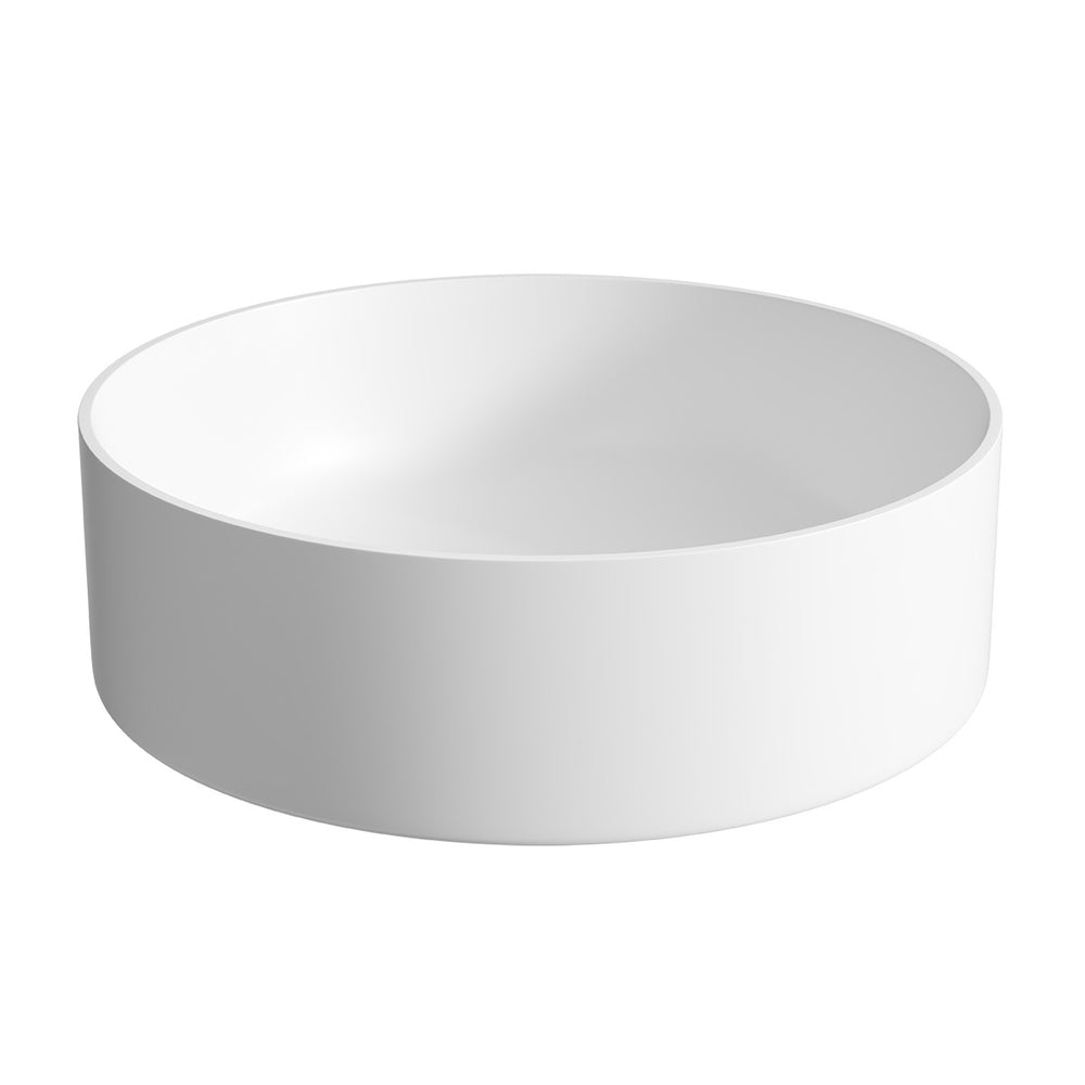 EDEN Solid Surface Bench Mount Basin Matte White