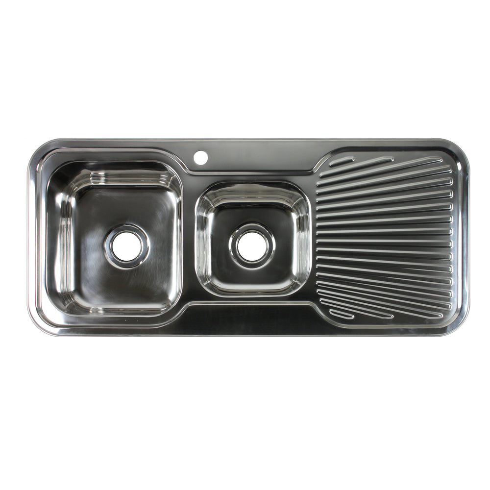 LAVA 1 3/4 Bowl Sink (LHS) with Drainer Chrome