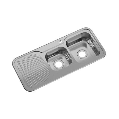 LAVA 1 3/4 Bowl Sink (RHS) with Drainer Chrome