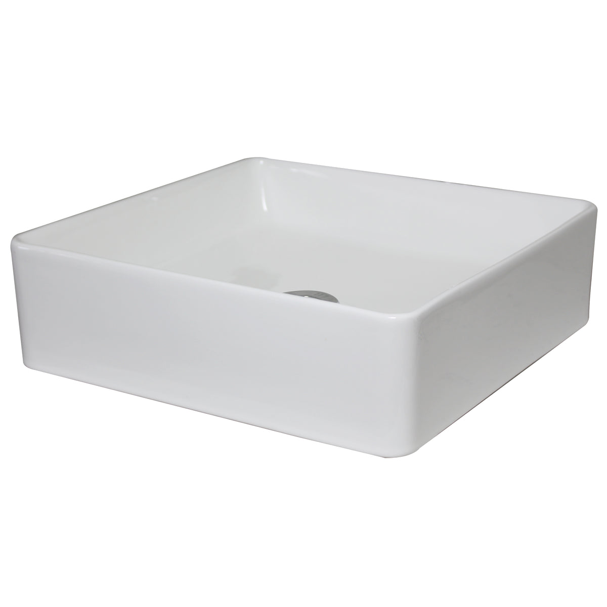 CIELO Square Bench Mount Basin Gloss White