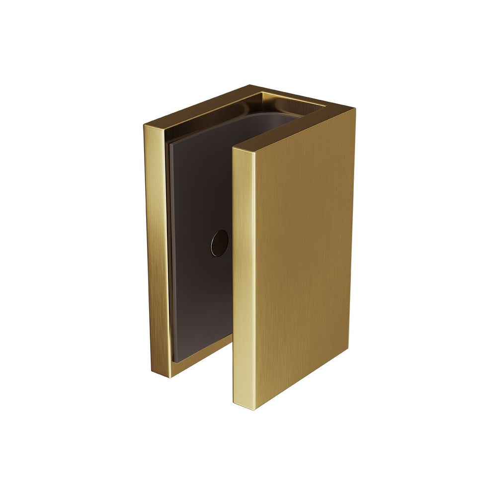 Glass Clip Brushed Brass 10mm