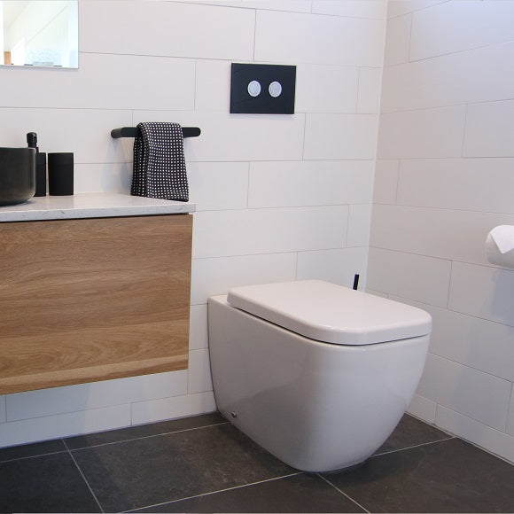 Push Plate for Pneumatic Cistern Black Glass 232x148mm