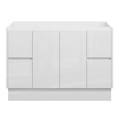 LYRA Floor Mount Vanity 1200mm Gloss White, front view